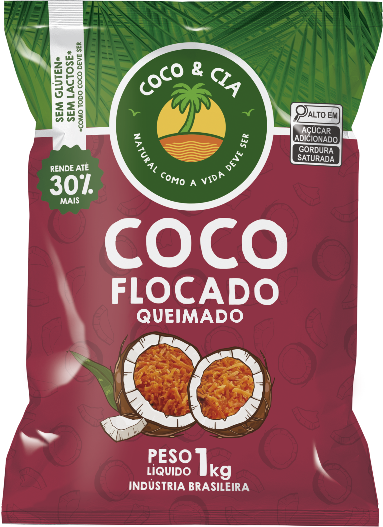 Coco Flocado Queimado 1kg